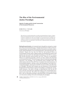 The Rise of the Environmental Justice Paradigm