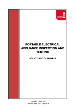 Portable Electrical Appliance Inspection and Testing Policy