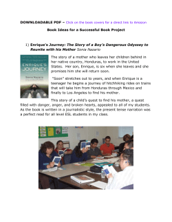 Book Ideas for a Successful Book Project 1) Enrique`s Journey: The