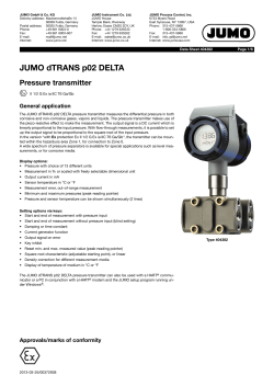 JUMO dTRANS p02 DELTA Pressure transmitter