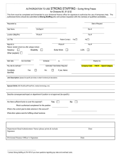 AUTHORIZATION TO USE STRONG STAFFING