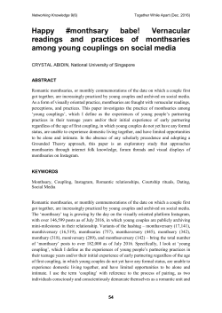 Happy #monthsary babe! Vernacular readings and practices of