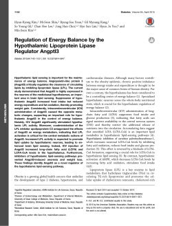 Regulation of Energy Balance by the Hypothalamic
