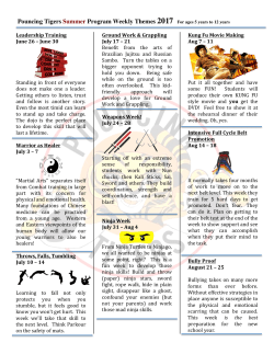 Summer Program Weekly Themes 2017