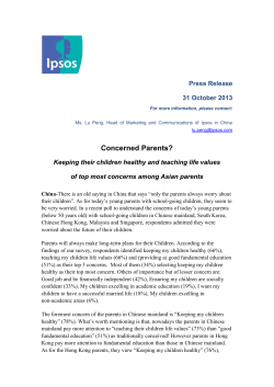 Press Release &ndash; CN - IPSOS Asia Pacific