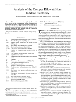 Analysis of the Cost per Kilowatt Hour to Store Electricity. IEEE
