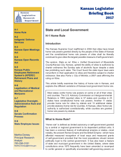 Home Rule - Kansas Legislative Research Department