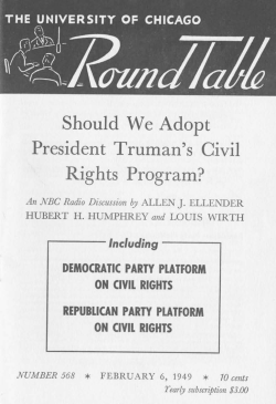 Should We Adopt President Truman`s Civil Rights Program