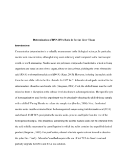 Determination of RNA:DNA Ratio in Bovine Liver