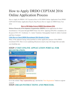 How to Apply DRDO CEPTAM 2016 Online Application