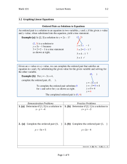 Ordered Pairs as Solutions to Equations
