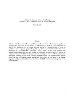 A Synthetic Control Testing the Effects on the Slovak Republic