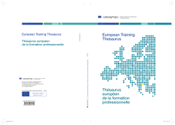 European Training Thesaurus