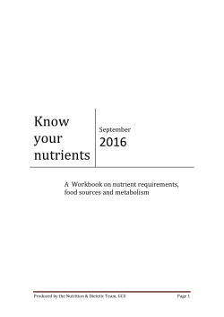 Know your nutrients - Glasgow Caledonian University