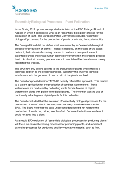 Essentially Biological Processes &ndash; Plant Pollination