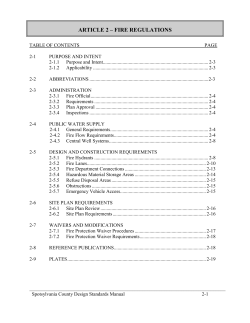 article 2 &ndash; fire regulations
