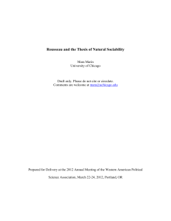 Rousseau and the Thesis of Natural Sociability