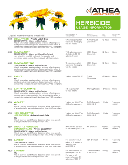 Herbicide Usage Chart