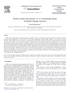Earth system governance