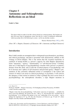 Autonomy and Schizophrenia: Reflections on an Ideal
