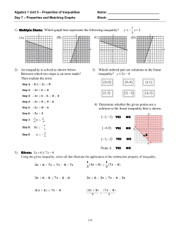 1) Multiple Choice Which graph best represents the following