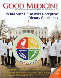 PCRM Sues USDA over Deceptive Dietary Guidelines