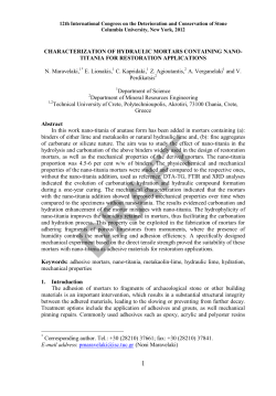 CHARACTERIZATION OF HYDRAULIC MORTARS CONTAINING