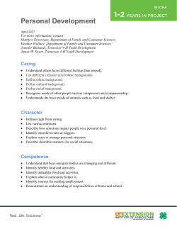 4-H Personal Development Project Outcomes