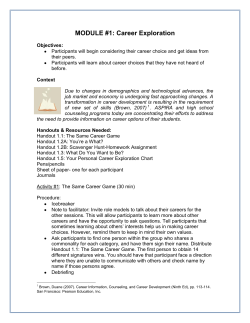 MODULE #1: Career Exploration