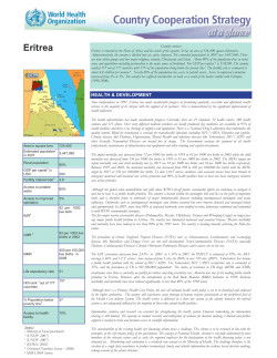 Country Cooperation Strategy at a glance: Eritrea