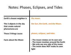 Notes: Phases, Eclipses, and Tides