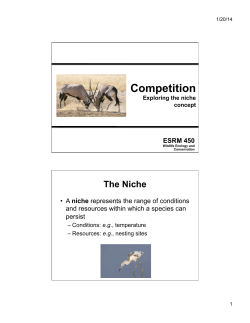 Interspecific competition: exploring the niche concept