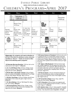 Printable Calendar - Enfield Public Library