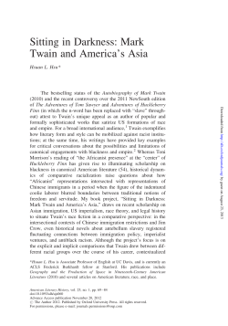 Sitting in Darkness: Mark Twain and America`s Asia