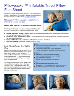 Pillowpacker&trade; Inflatable Travel Pillow Fact Sheet