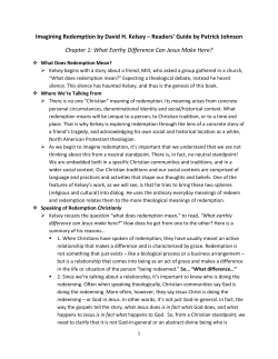 Imagining Redemption by David H. Kelsey &ndash; Readers` Guide by