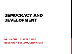 Democracy, Political institutions, and Development