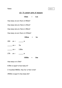 LO: To convert units of measure 10mm = 1cm How many cm are