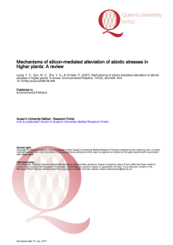 Mechanisms of silicon-mediated alleviation of abiotic stresses in