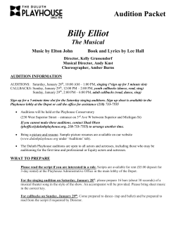 Audition Packet - The Duluth Playhouse