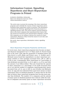 Information Content, Signalling Hypothesis and Share Repurchase
