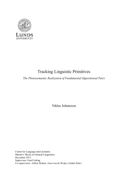 Tracking Linguistic Primitives