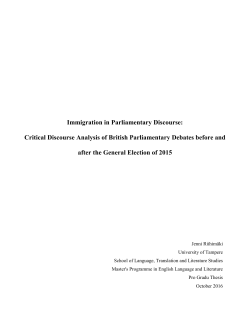 Critical Discourse Analysis of British Parliamentary