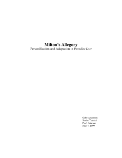 Milton`s Allegory: Personification and Adaptation in