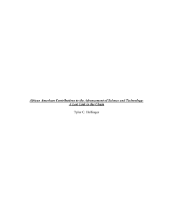 African American Contributions to the Advancement of Science and