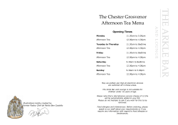 Sample Afternoon Tea Menu