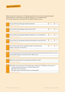 Consultation Paper &ndash; Lowering the voting age Appendix 1
