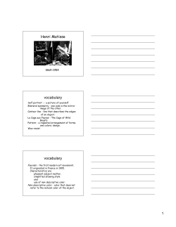 Henri Matisse vocabulary vocabulary