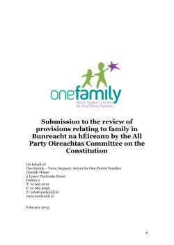 Submission to the review of provisions relating to family in