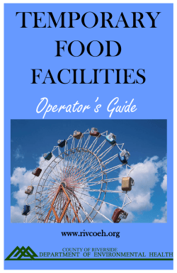 TEMPORARY FOOD Operator`s Guide